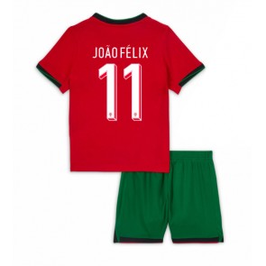 Portugal Joao Felix #11 Hemmaställ Barn EM 2024 Kortärmad (+ Korta byxor)